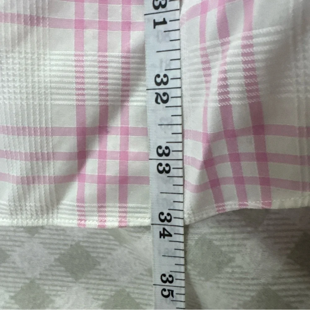 Banana Republic Grant Fit Pink White Gingham Check Shirt XXL 100% Cotton